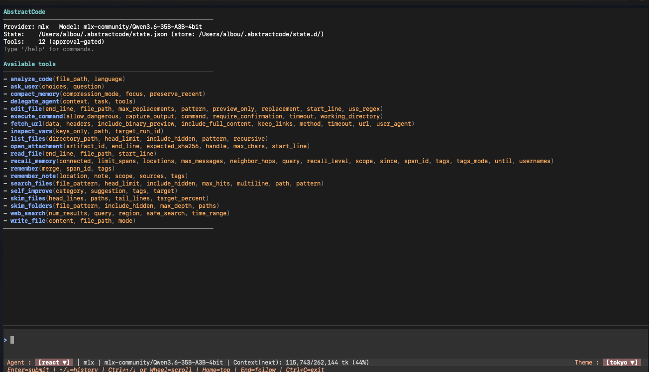 AbstractCode terminal TUI