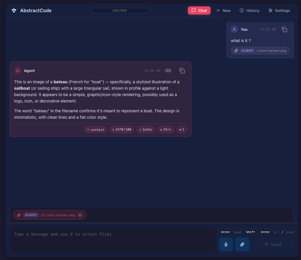 AbstractCode web interface